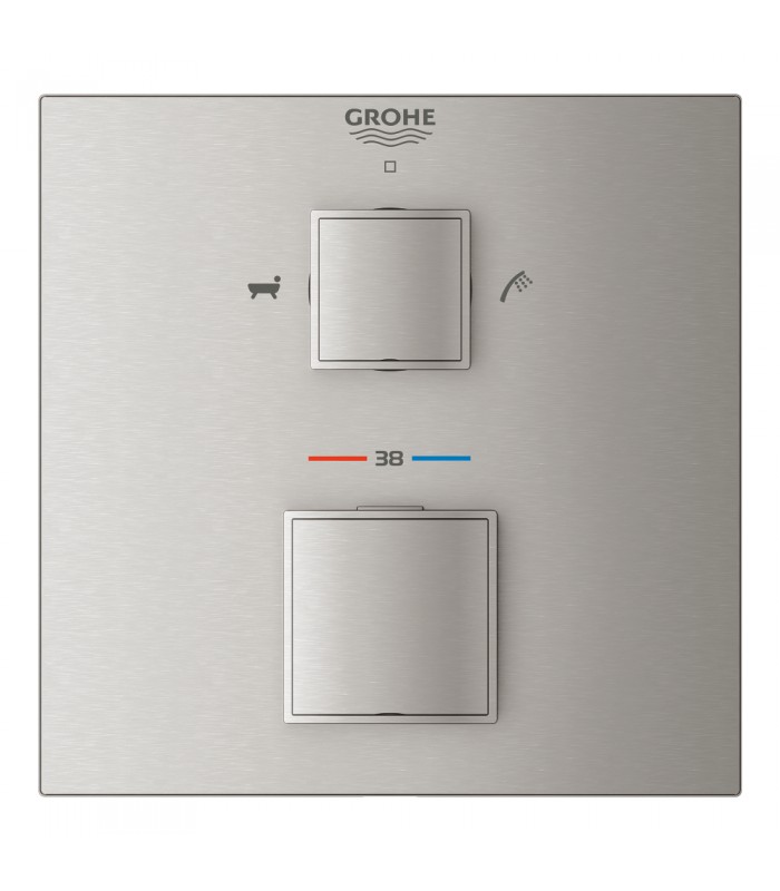 Compra online Misturador termostático de banheira e chuveiro Grohe Grohtherm Cube para duas saídas com fechamento e desviador integrados Super en oferta al mejor precio