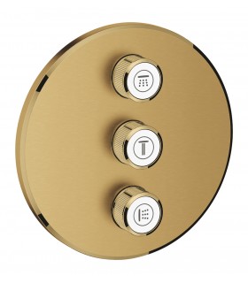Grohe Grohtherm SmartControl Placa con triple llave de paso Brushed cool sunrise (Oro cepillado) (29122GN0)