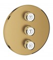 Placa Grohe Grohtherm SmartControl com válvula de parada tripla Escovado cool sunrise (Ouro escovado) (29122GN0)