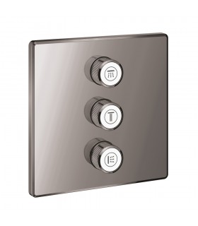 Grohe Grohtherm SmartControl Placa con triple llave de paso Hard graphite (Grafito brillo) (29127A00)