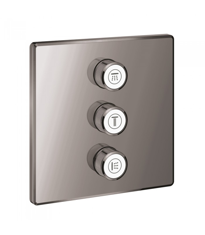 Compra online Placa Grohe Grohtherm SmartControl com válvula de parada tripla Grafite duro (Grafite brilhante) (29127A00) en oferta al mejor precio