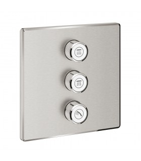 Grohe Grohtherm SmartControl Placa con triple llave de paso Supersteel (29127DC0)