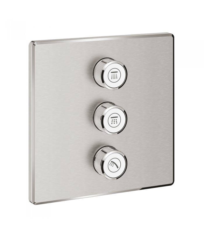 Compra online Grohe Grohtherm SmartControl Placa con triple llave de paso Supersteel (29127DC0) en oferta al mejor precio