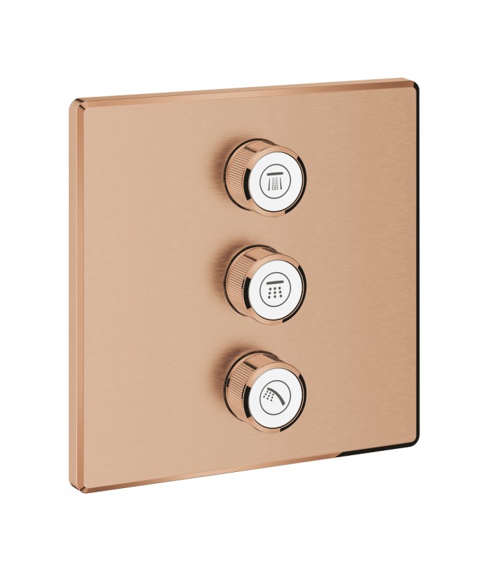 Compra online Placa Grohe Grohtherm SmartControl com válvula de parada tripla Pôr do sol quente escovado (cobre escovado) (29127DL0) en oferta al mejor precio
