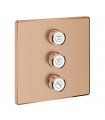 Grohe Grohtherm SmartControl Placa con triple llave de paso Brushed warm sunset (Cobre cepillado) (29127DL0)