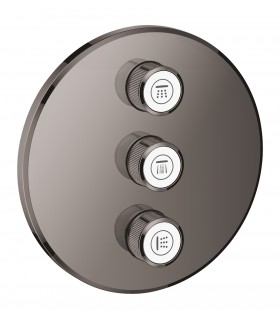 Grohe Grohtherm SmartControl Placa con triple llave de paso Hard graphite (Grafito brillo) (29122A00)