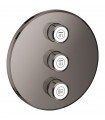 Grohe Grohtherm SmartControl Placa con triple llave de paso Hard graphite (Grafito brillo) (29122A00)