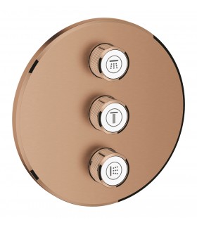 Grohe Grohtherm SmartControl Placa con triple llave de paso Brushed warm sunset (Cobre cepillado) (29122DL0)