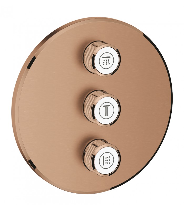 Compra online Placa Grohe Grohtherm SmartControl com válvula de parada tripla Pôr do sol quente escovado (cobre escovado) (29122DL0) en oferta al mejor precio
