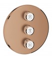 Placa Grohe Grohtherm SmartControl com válvula de parada tripla Pôr do sol quente escovado (cobre escovado) (29122DL0)