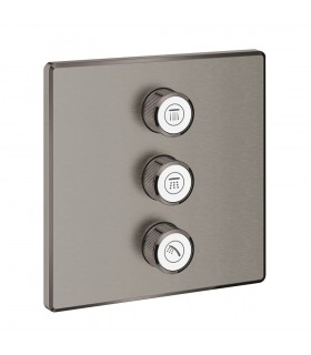 Grohe Grohtherm SmartControl Placa con triple llave de paso Brushed hard graphite (Grafito cepillado) (29127AL0)