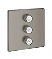 Placa Grohe Grohtherm SmartControl com válvula de parada tripla Grafite duro escovado (29127AL0)