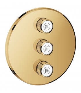 Grohe Grohtherm SmartControl Placa con triple llave de paso Cool sunrise (Oro brillo) (29122GL0)