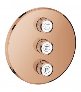 Grohe Grohtherm SmartControl Placa con triple llave de paso Warm sunset (Cobre brillo) (29122DA0)