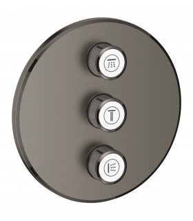 Grohe Grohtherm SmartControl Placa con triple llave de paso Brushed hard graphite (Grafito cepillado) (29122AL0)