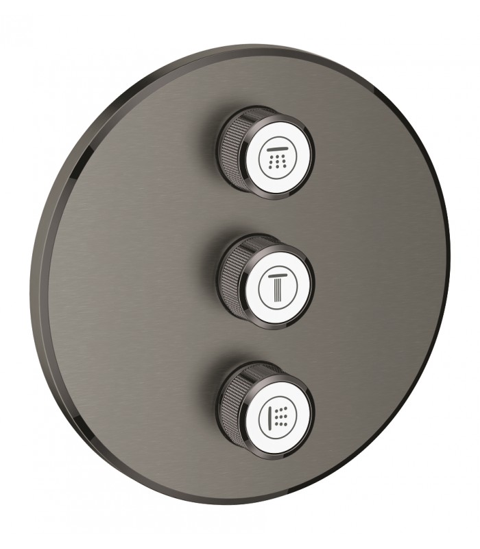 Compra online Placa Grohe Grohtherm SmartControl com válvula de parada tripla Grafite duro escovado (29122AL0) en oferta al mejor precio