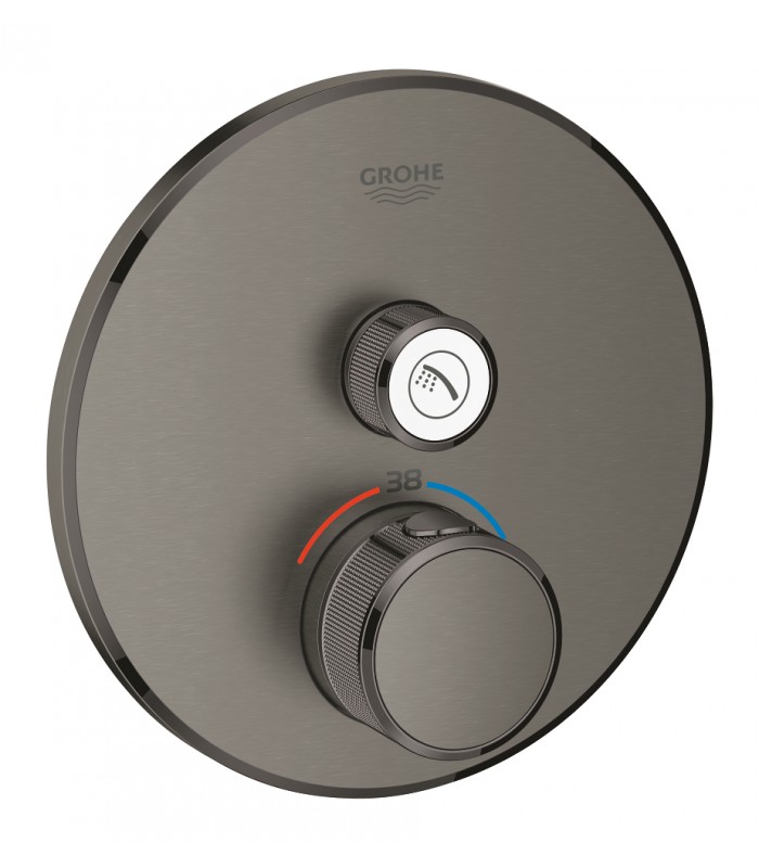 Compra online Termostato de chuveiro Grohe Grohtherm SmartControl para 1 saída com válvula de corte Grafite duro escovado (291 en oferta al mejor precio