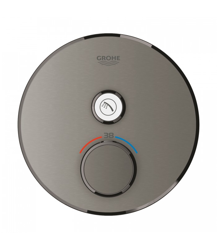 Compra online Termostato de chuveiro Grohe Grohtherm SmartControl para 1 saída com válvula de corte Grafite duro escovado (291 en oferta al mejor precio