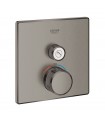 Termostato de chuveiro Grohe Grohtherm SmartControl para 1 saída com válvula de corte Grafite duro escovado (291
