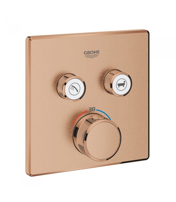 Compra online Grohe Grohtherm SmartControl Termostato empotrado con 2 llaves Brushed warm sunset (Cobre cepillado) (29124DL0) en oferta al mejor precio