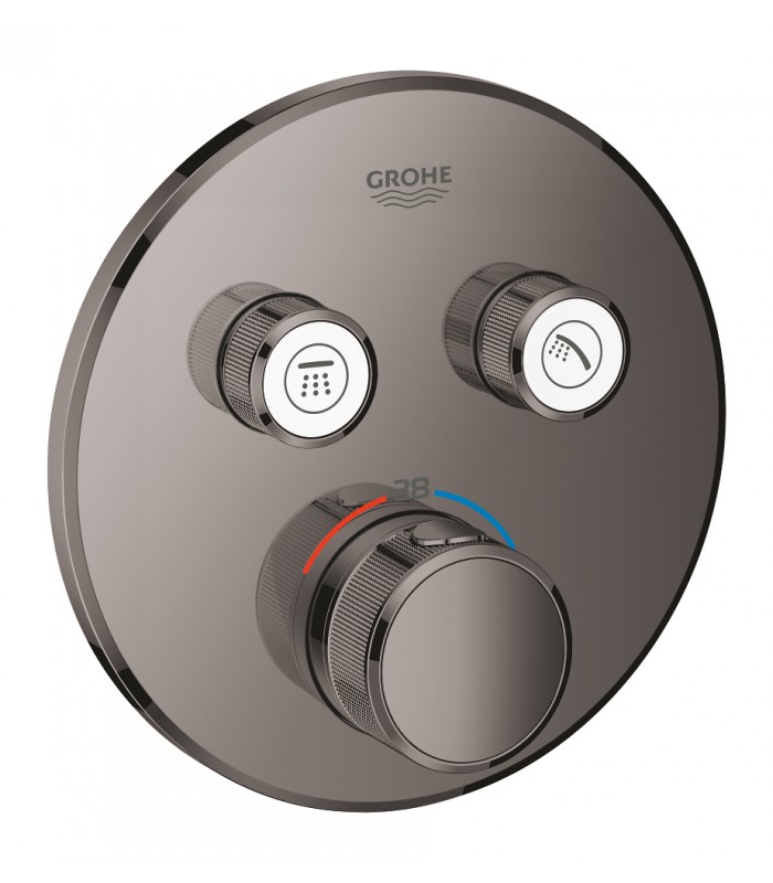 Compra online Termostato embutido Grohe Grohtherm SmartControl com 2 válvulas Grafite duro (Grafite brilhante) (29119A00) en oferta al mejor precio
