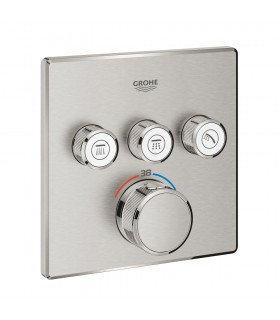 Grohe Grohtherm SmartControl Termostato empotrado con 3 llaves Supersteel (29126DC0)