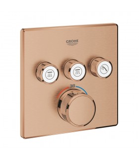 Termostato embutido Grohe Grohtherm SmartControl com 3 válvulas Pôr do sol quente escovado (cobre escovado) (29126DL0)