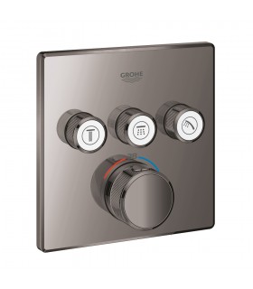 Grohe Grohtherm SmartControl Termostato empotrado con 3 llaves Hard graphite (Grafito brillo) (29126A00)