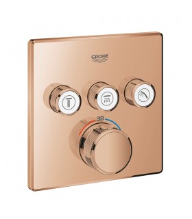 Grohe Grohtherm SmartControl Termostato empotrado con 3 llaves Warm sunset (Cobre brillo) (29126DA0)