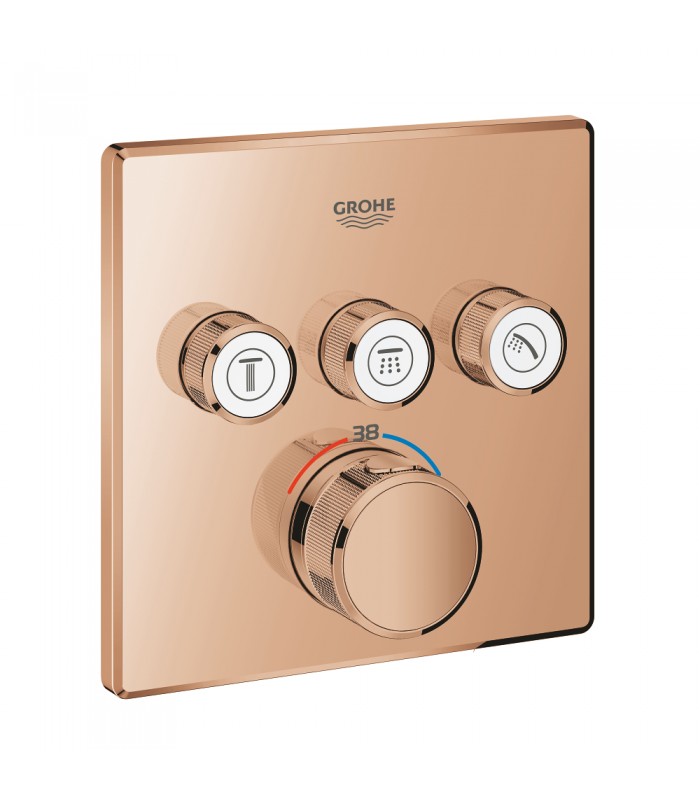 Compra online Grohe Grohtherm SmartControl Termostato empotrado con 3 llaves Warm sunset (Cobre brillo) (29126DA0) en oferta al mejor precio