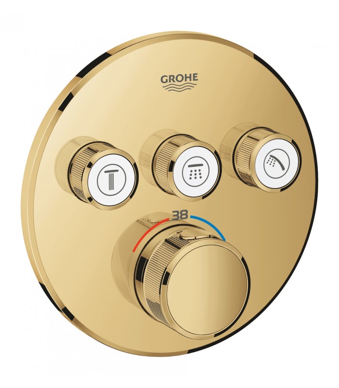 Compra online Grohe Grohtherm SmartControl Termostato empotrado con 3 llaves Cool sunrise (Oro brillo) (29121GL0) en oferta al mejor precio