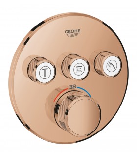 Grohe Grohtherm SmartControl Termostato empotrado con 3 llaves Warm sunset (Cobre brillo) (29121DA0)