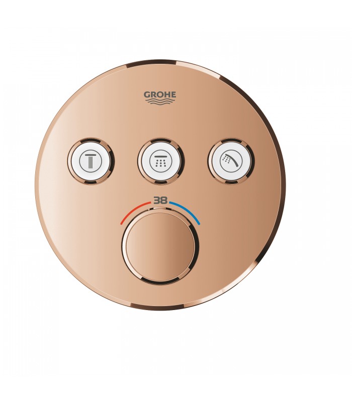 Compra online Termostato embutido Grohe Grohtherm SmartControl com 3 válvulas Warm sunset (cobre brilhante) (29121DA0) en oferta al mejor precio