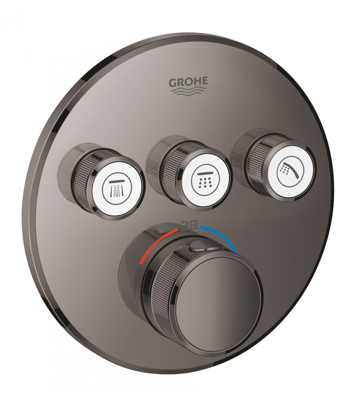 Compra online Grohe Grohtherm SmartControl Termostato empotrado con 3 llaves Hard graphite (Grafito brillo) (29121A00) en oferta al mejor precio