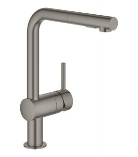 Misturadora monocomando para lava-loiça Grohe Minta 1/2" grafite duro escovado (30274AL0)
