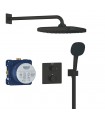 Conjunto de chuveiro de parede Grohe Precision Vitalio Comfort 250 preto fosco (348822430)