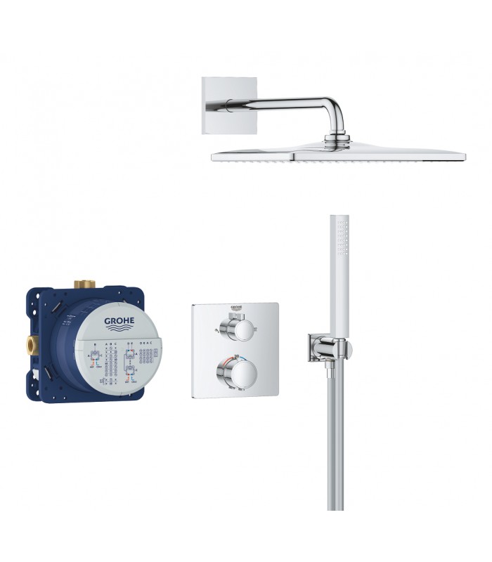 Compra online Grohe Precision Conjunto de ducha mural Vitalio Rain Mono 310 Cube Cromo (34881000) en oferta al mejor precio