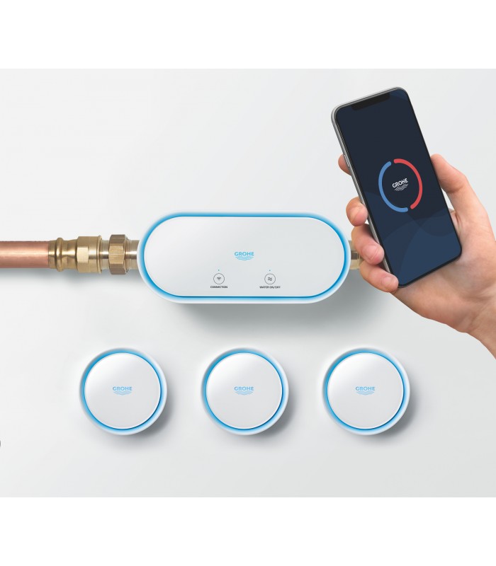 Compra online Grohe GROHE Sense kit Control de agua inteligente + 3 x Sensores de agua inteligentes blanco (22502LN1) en oferta al mejor precio