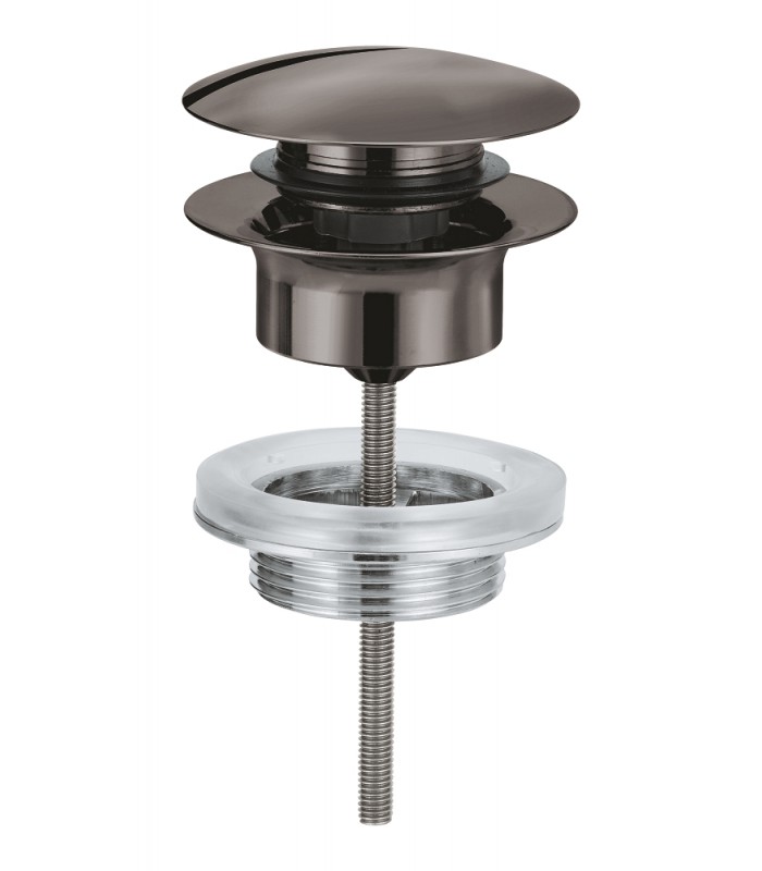 Compra online Grohe Válvula de desagüe con push-open Hard graphite (Grafito brillo) (65807A00) en oferta al mejor precio
