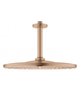 Chuveiro de teto Grohe Rainshower 310 com braço de 142 mm, 1 jato Pôr do sol quente escovado (cobre escovado) (26560DL0)