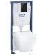 Grohe Solido Conjunto inodoro suspendido, 5 en 1, altura de instalación 1,13 m Negro brillo (39941000)