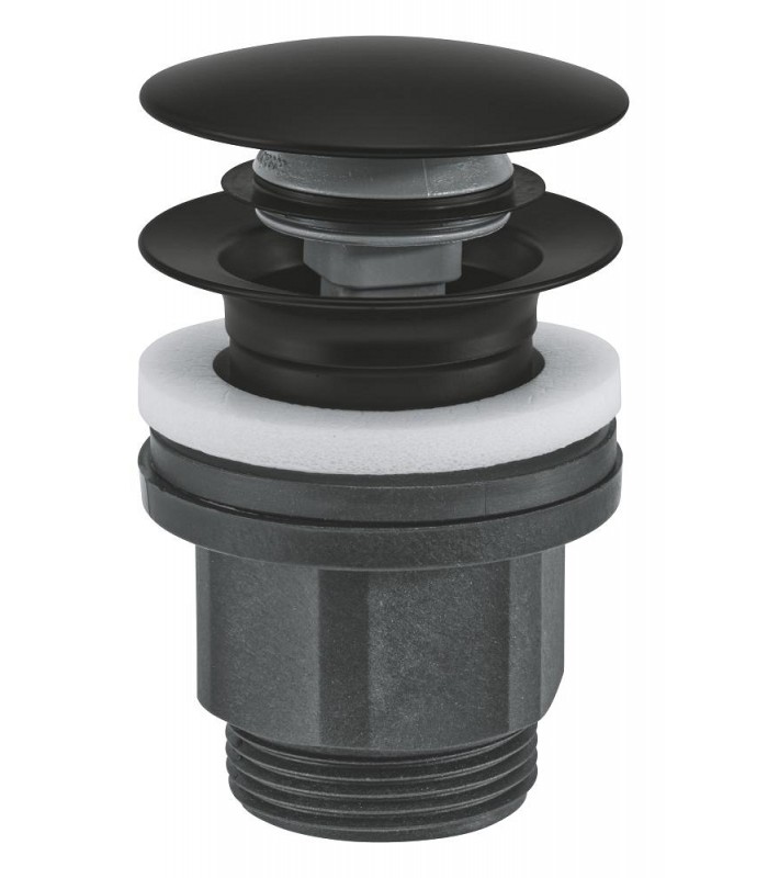 Compra online Grohe Válvula de desagüe con push-open Negro mate (1024642430) en oferta al mejor precio