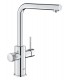 Grohe GROHE Blue Pure Minta Monomando de fregadero para sistemas de agua filtrada con caño extraíble Cromo (30601000)