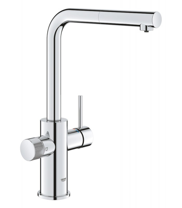 Compra online Misturadora monocomando de lavatório Grohe GROHE Blue Pure Minta para sistemas de água filtrada com bica extraível cromada (3060 en oferta al mejor precio