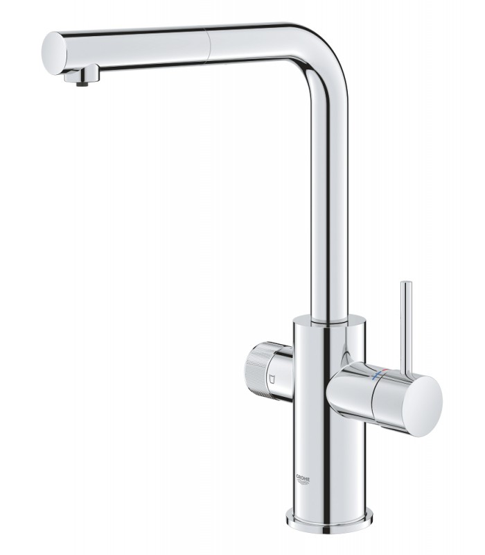 Compra online Misturadora monocomando de lavatório Grohe GROHE Blue Pure Minta para sistemas de água filtrada com bica extraível cromada (3060 en oferta al mejor precio