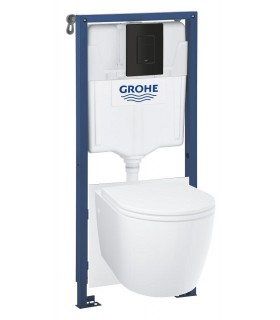 Grohe Solido Conjunto inodoro suspendido, 5 en 1, altura de instalación 1,13 m Blanco alpino (103847SH00)