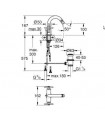 Misturador de bidé Atrio New Monoblock 1/2" M-Size com manípulo cruzado Grohe (24027003)