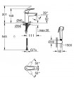 copy of Torneira de banheiro Grohe Eurosmart para lavatório com chuveiro de mão bidê
