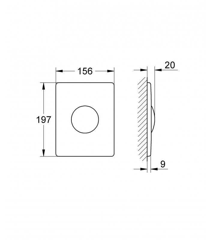 Compra online Recambio y accesorio sanitario pulsador Grohe Escudo Skate  para cisternas empotradas con Accionamiento Manual (38445SD0) en oferta al mejor precio
