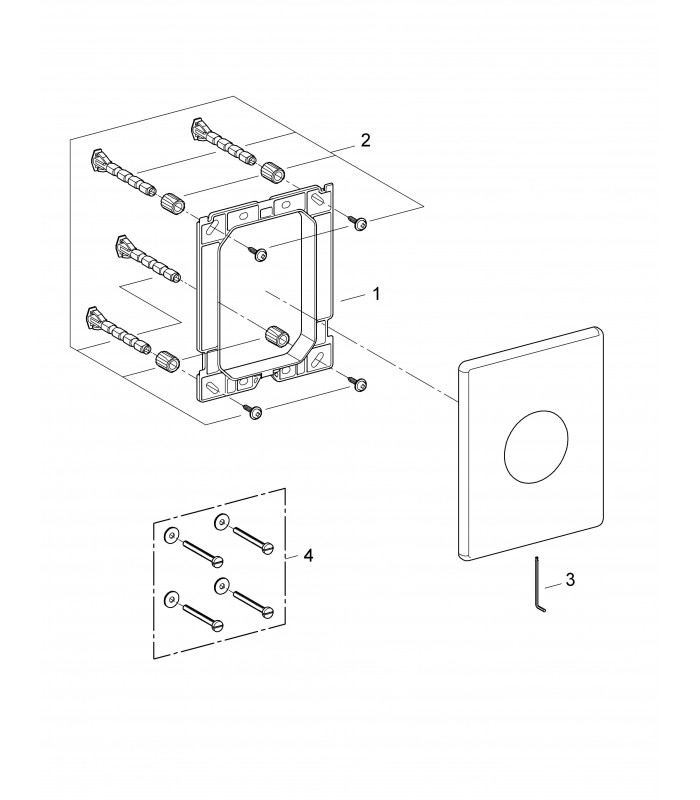 Compra online Acessório sanitário com botão de pressão Grohe Skate e substituição para cisternas embutidas com operação manual (38445SD0) en oferta al mejor precio